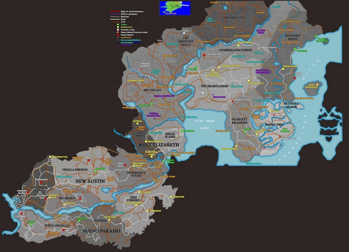 Утечка: карта Red Dead Redemption 2 появилась в сети - фото 1