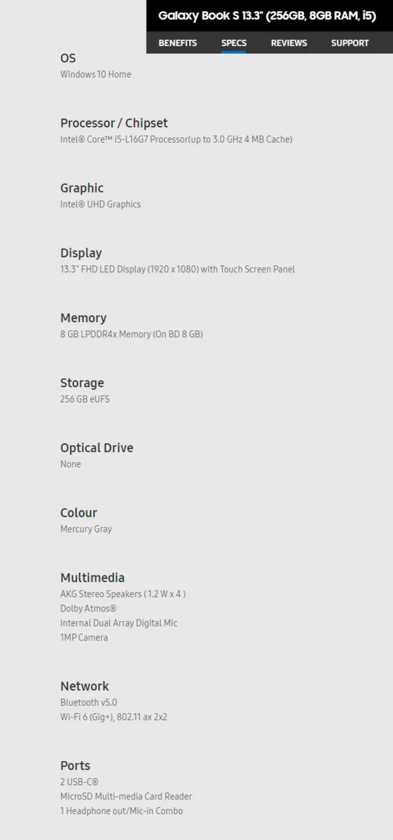 СМИ: новейший Samsung Galaxy Book S может получить CPU Intel Core i5-L16G7 - фото 1
