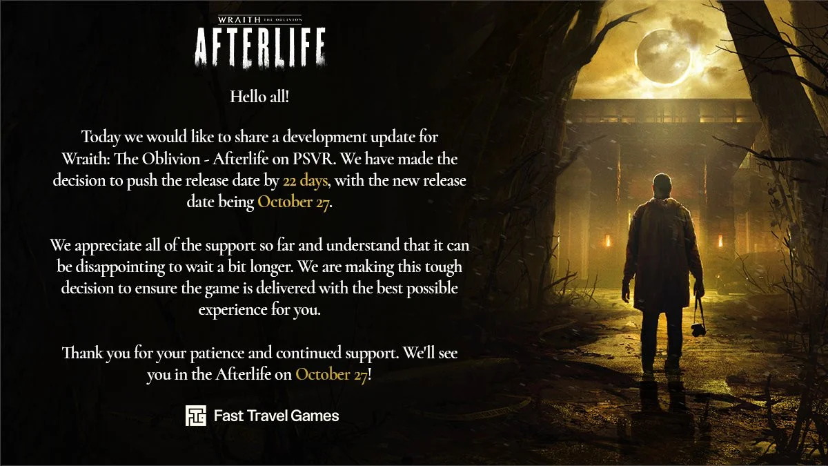 Релиз Wraith: The Oblivion – Afterlife на PlayStation перенесли - фото 1