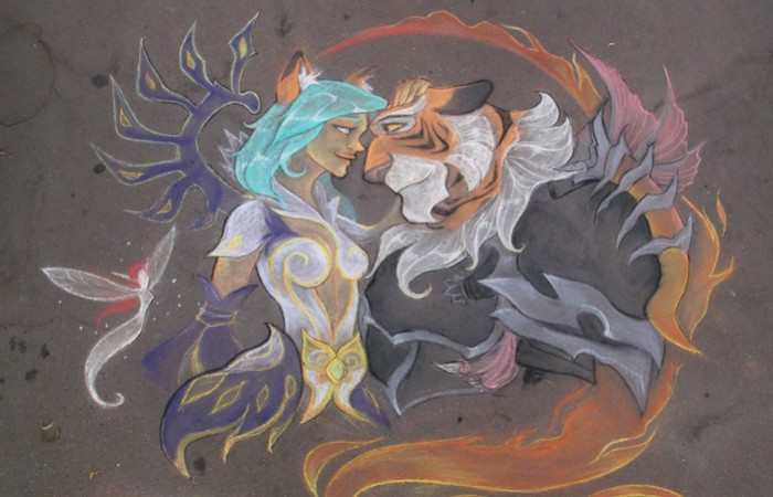 Поклонники Perfect World рисовали на асфальте - изображение обложка