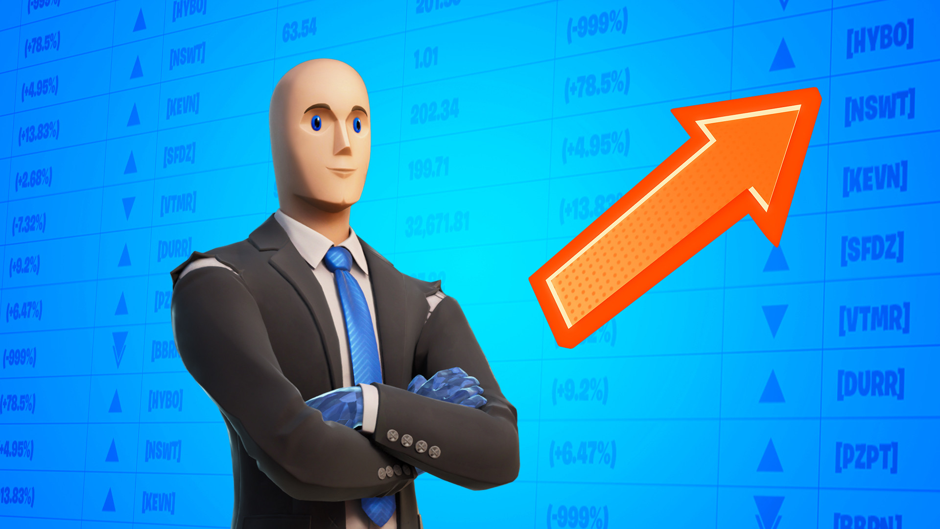 В Fortnite появилась экипировка героя мема Stonks - изображение обложка