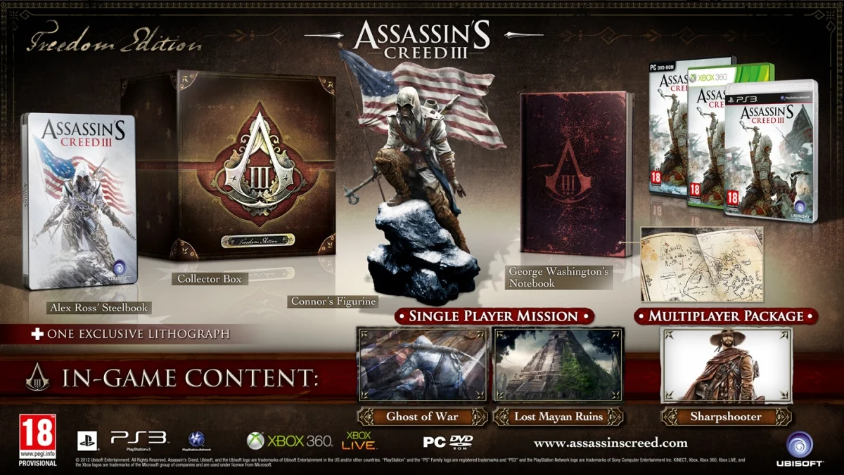 Ubisoft рассказала о коллекционных изданиях Assassin's Creed 3 - фото 1