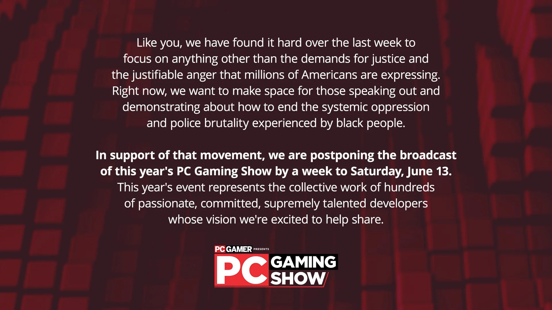 PC Gaming Show и Future Games Show отложили до 13 июня - фото 1
