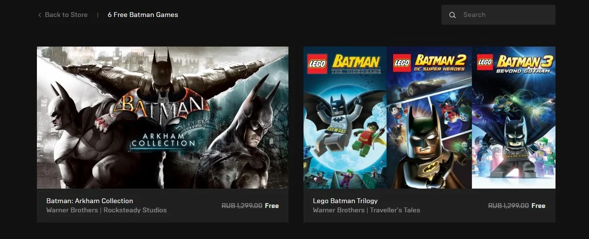 В Epic Games Store бесплатно отдают 6 игр про Бэтмена: трилогии Arkham и LEGO - фото 1