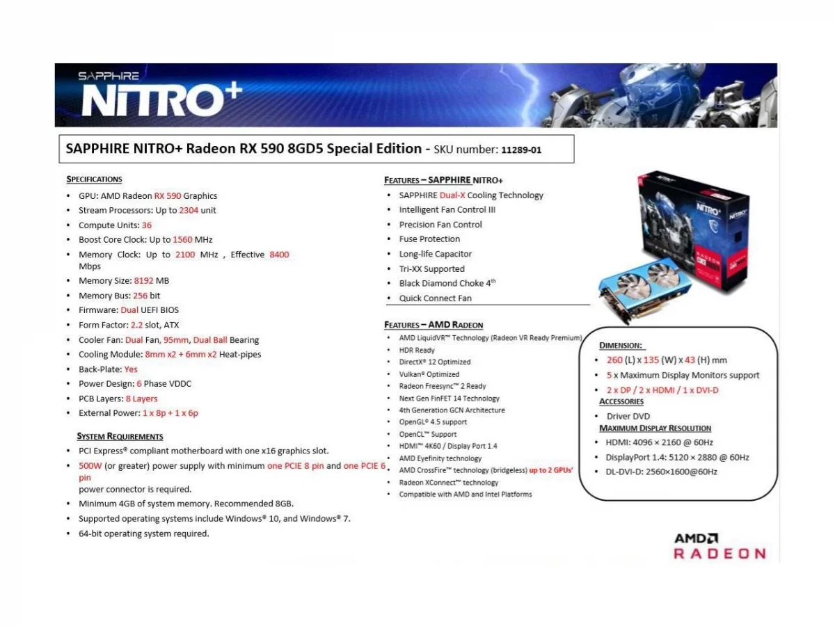 Видеокарта Sapphire Radeon RX 590 Nitro+ Special Edition появилась в продаже - фото 2