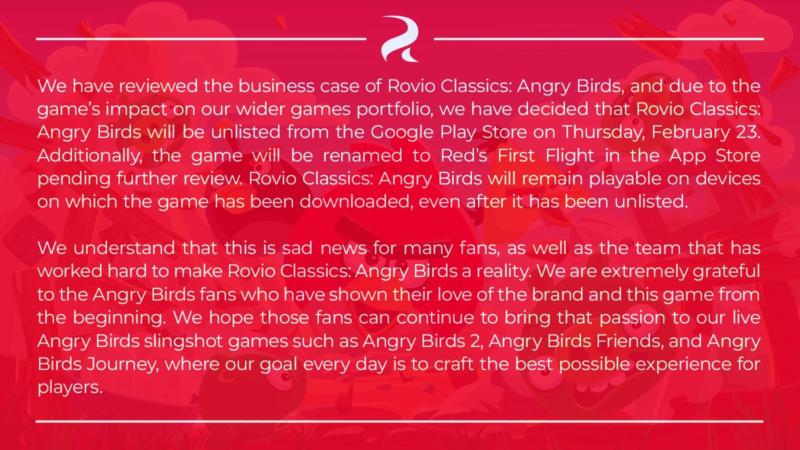 Оригинальная Angry Birds покинет Google Play 23 февраля - фото 1