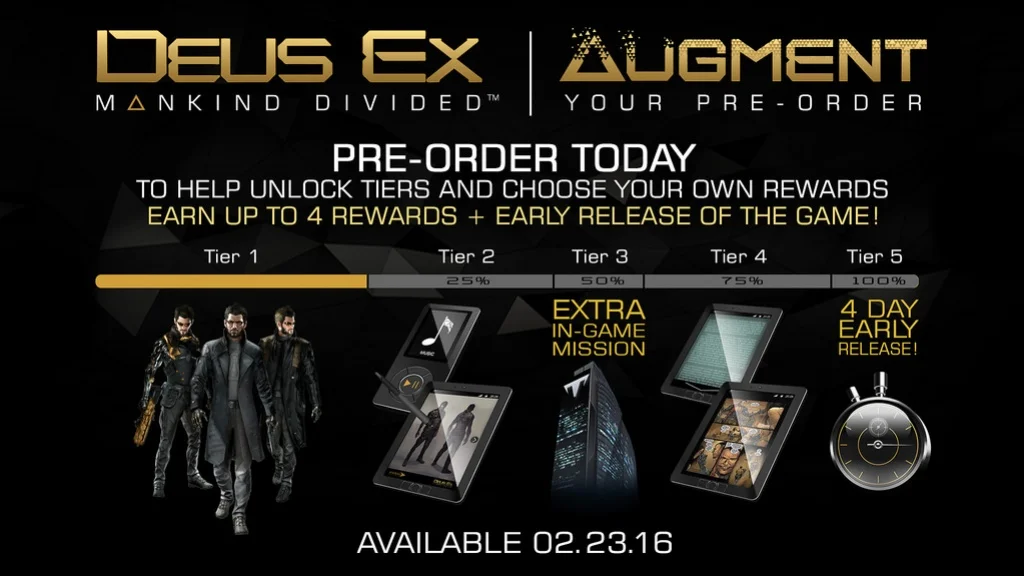 Square Enix пересмотрела систему бонусов за предзаказ Deus Ex: Mankind Divided - фото 1