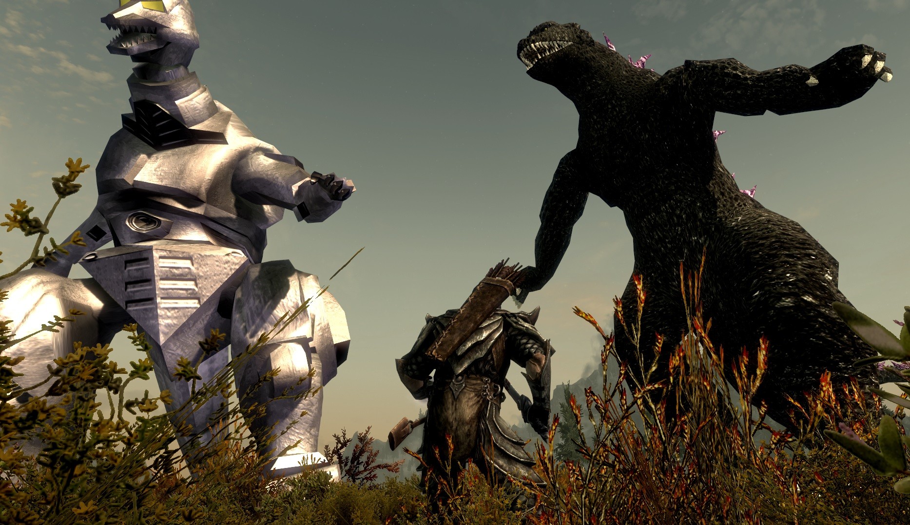 Новый мод добавляет в Skyrim Годзиллу и Родана - изображение обложка