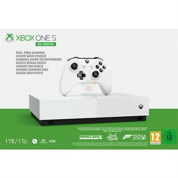 Утечка выдала европейскую цену бездисковой консоли Xbox One S All Digital - фото 1