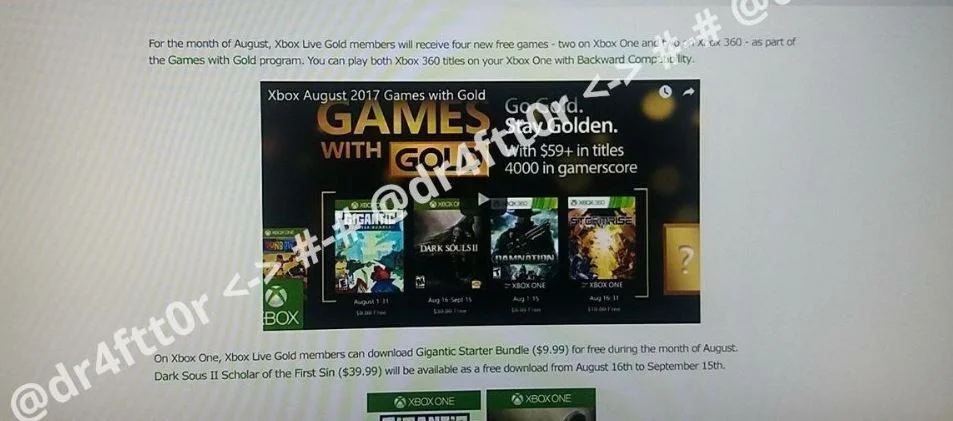 Слух-утечка: стали известны сразу две августовские линейки игр Xbox Live Gold - фото 1