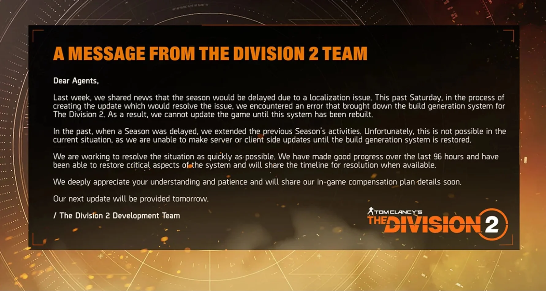 Ubisoft отложила новый сезон The Division 2 из-за сломанной системы обновлений - фото 1