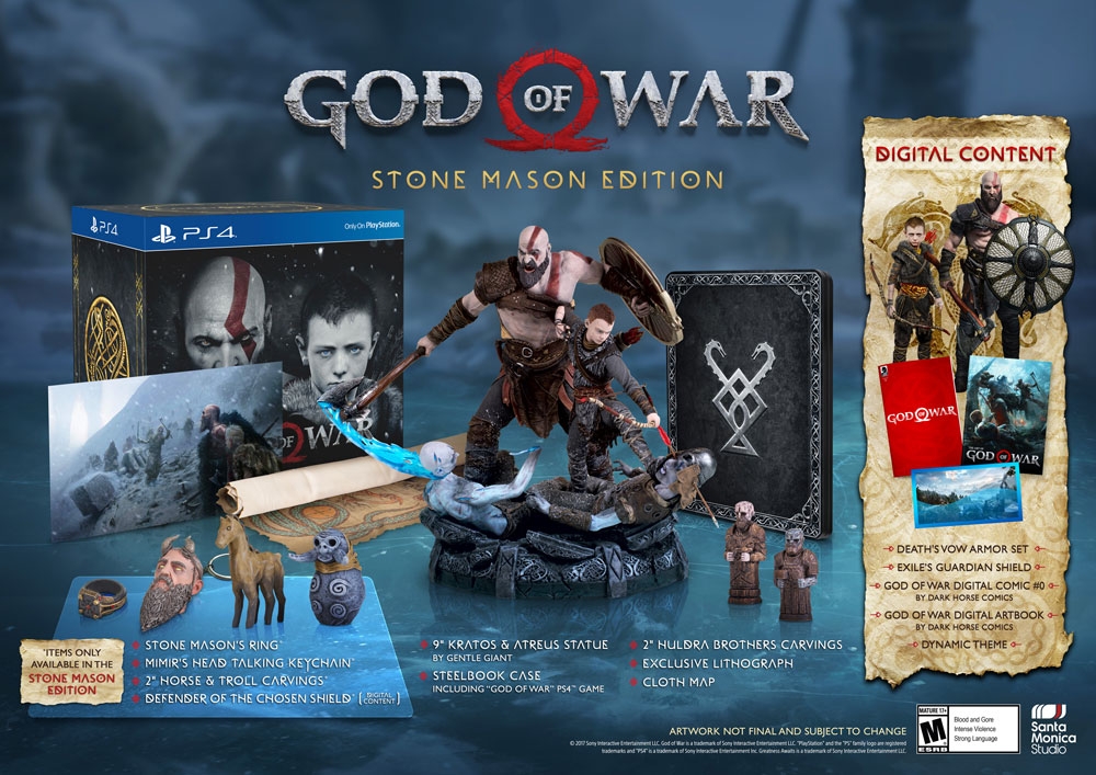 В коллекционное издание God of War попали сразу пять статуэток - фото 1