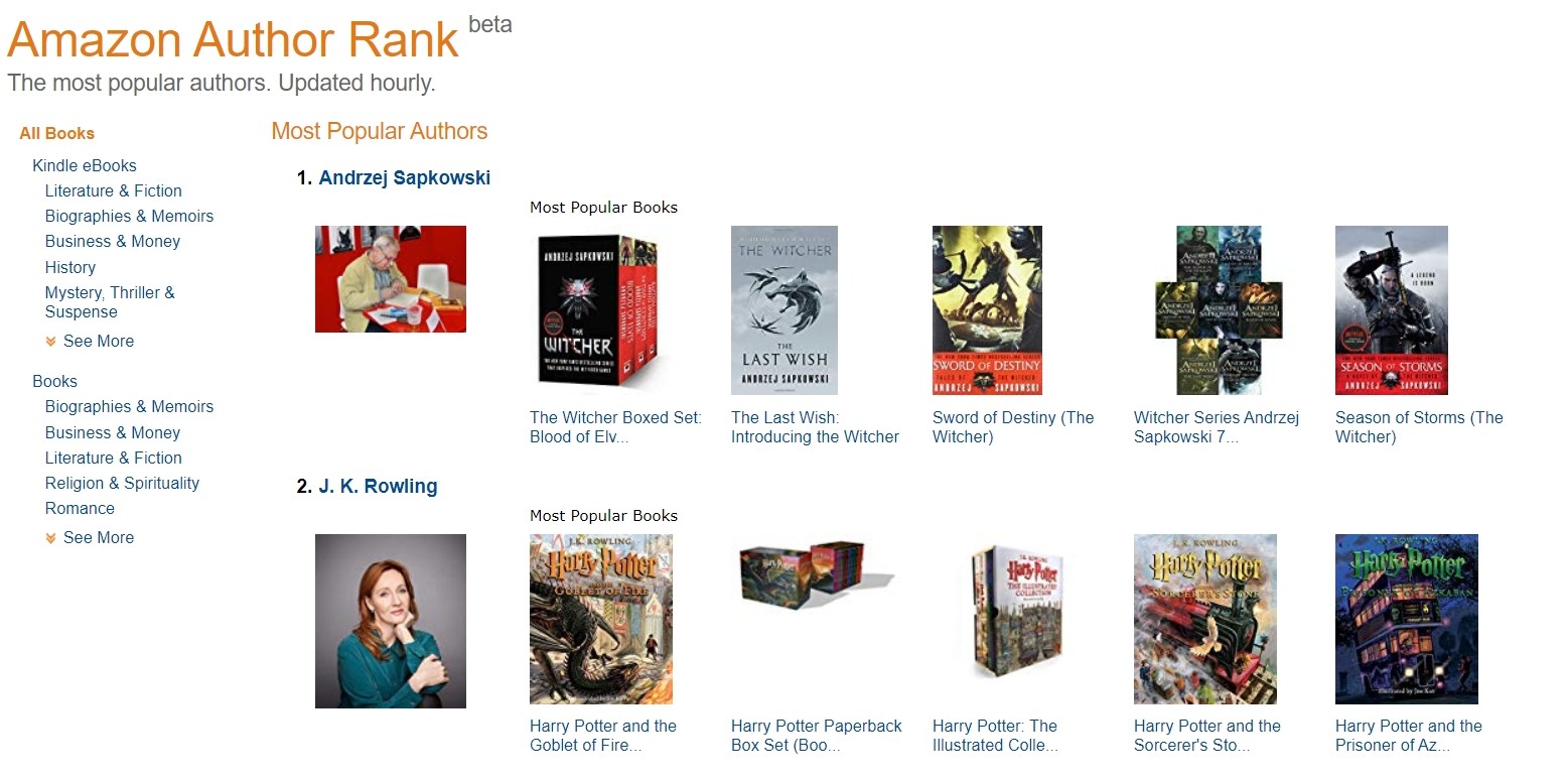 Анджей Сапковский стал самым популярным автором на Amazon - изображение 1 Анджей Сапковский стал самым популярным автором на Amazon - фото 1