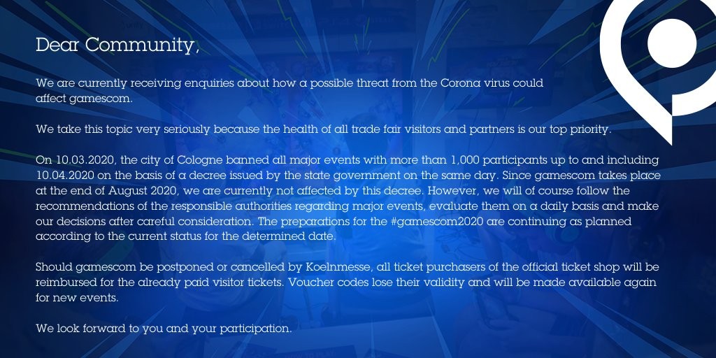 gamescom 2020, несмотря на угрозу коронавируса, пока не отменяют - фото 1