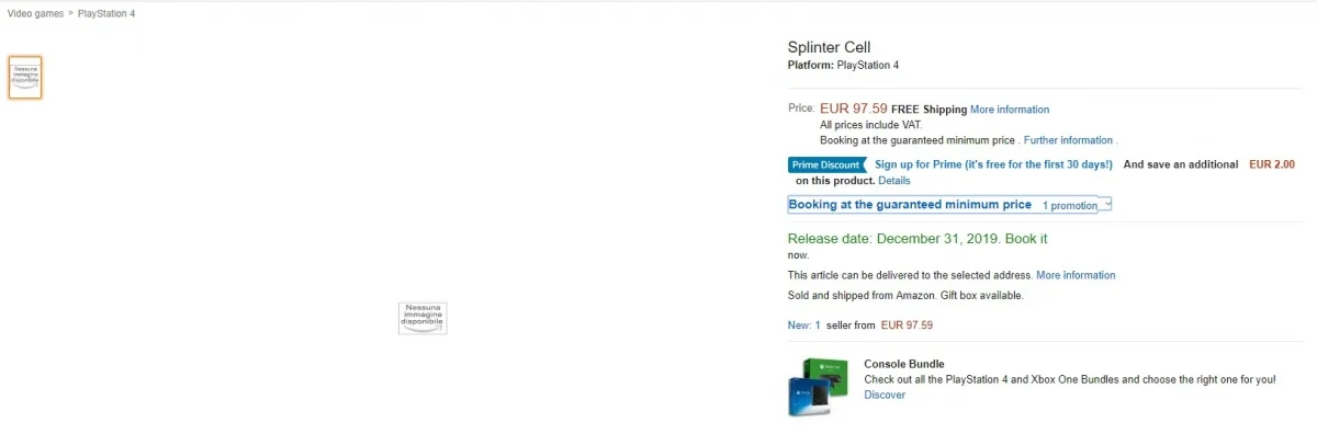 На Amazon вновь обнаружили страницу новой части Splinter Cell - фото 1