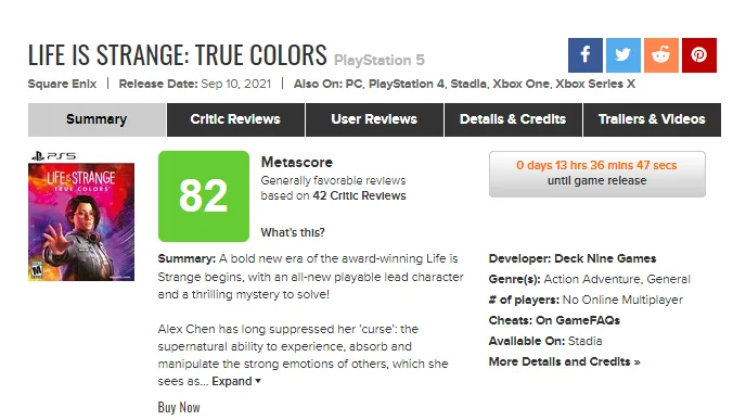 Life is Strange: True Colors получила высокие оценки критиков - фото 1