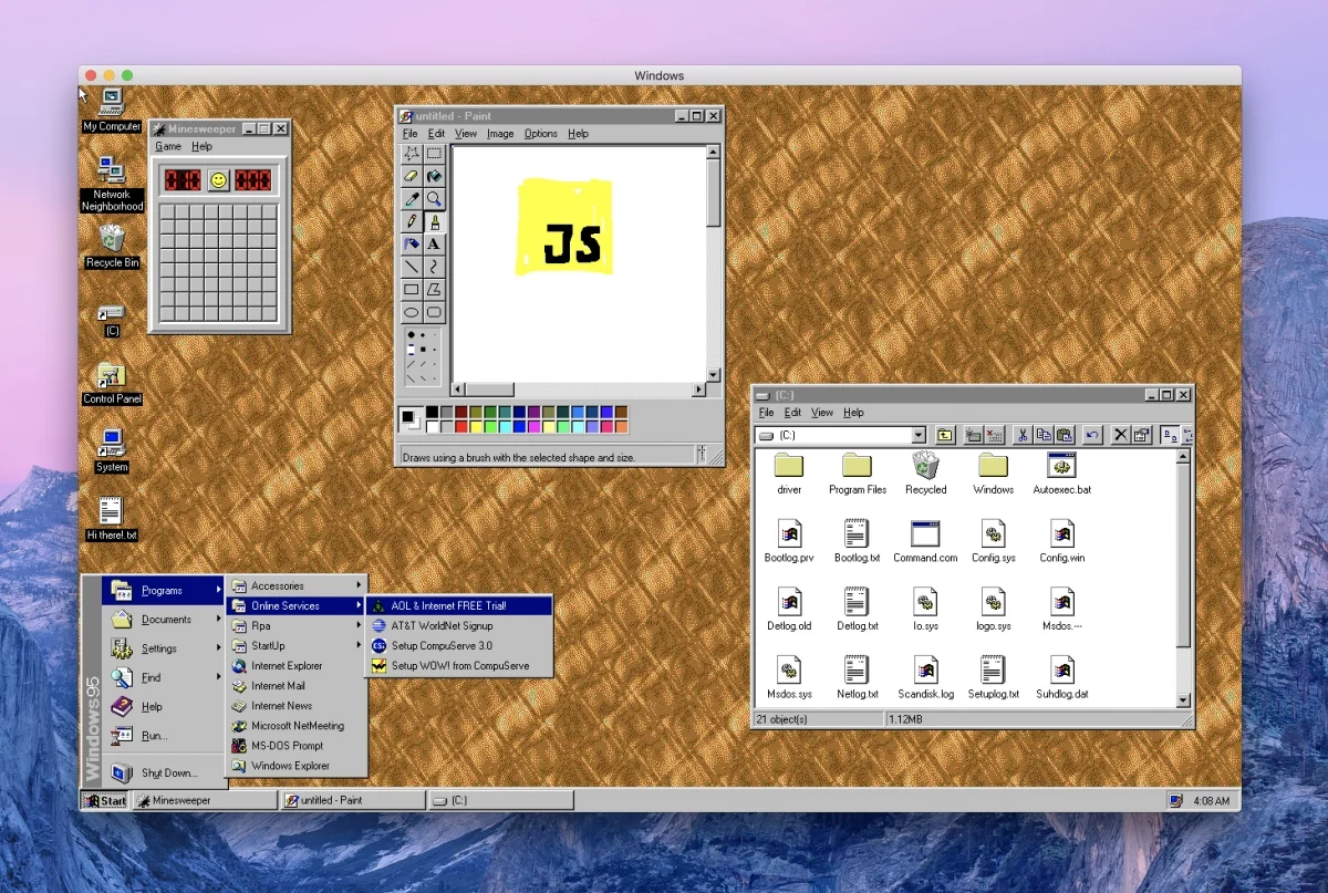 Windows 95 доступна в виде приложения на всех платформах - фото 1