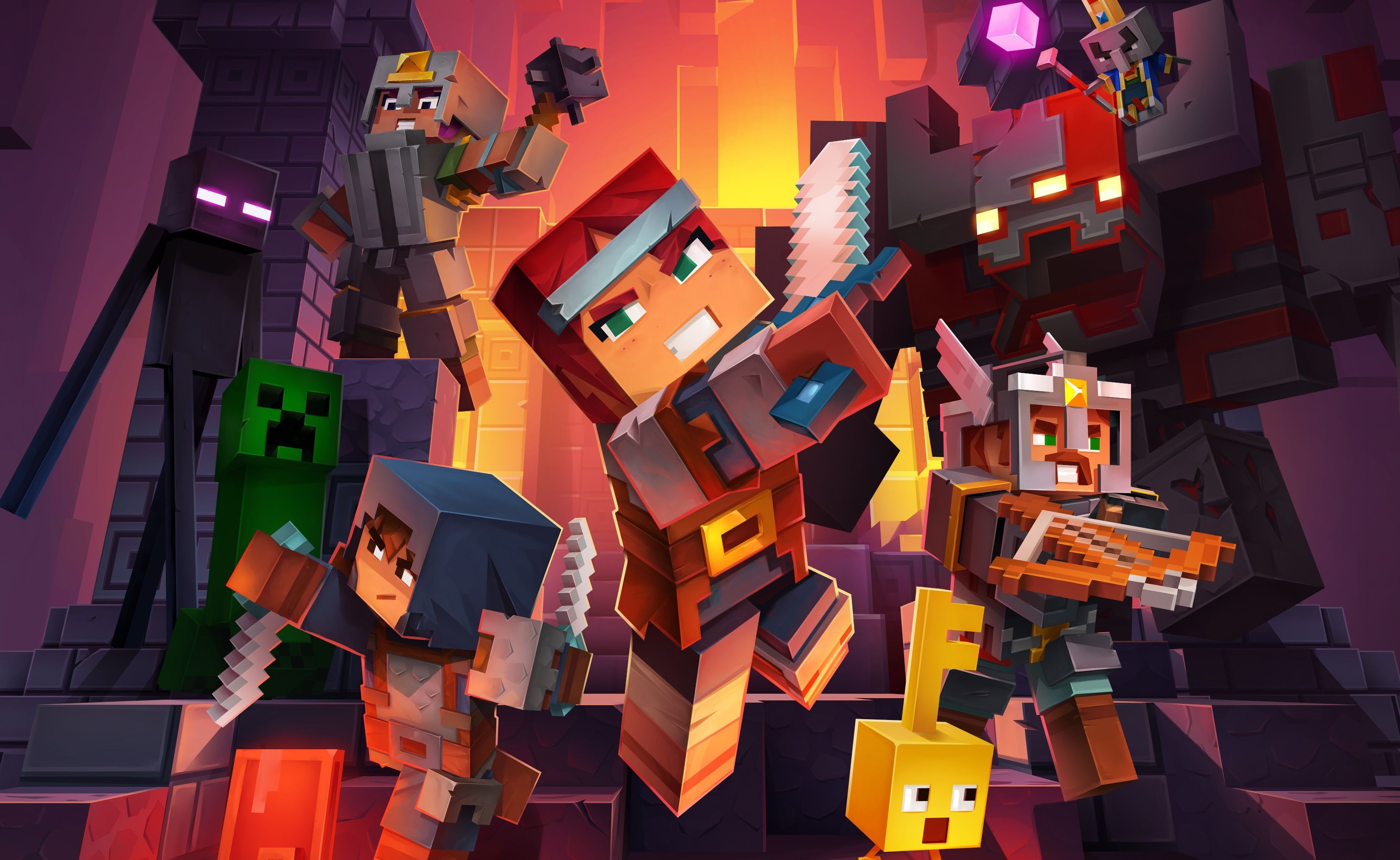 Авторы Minecraft Dungeons показывают героев и злодеев - изображение обложка