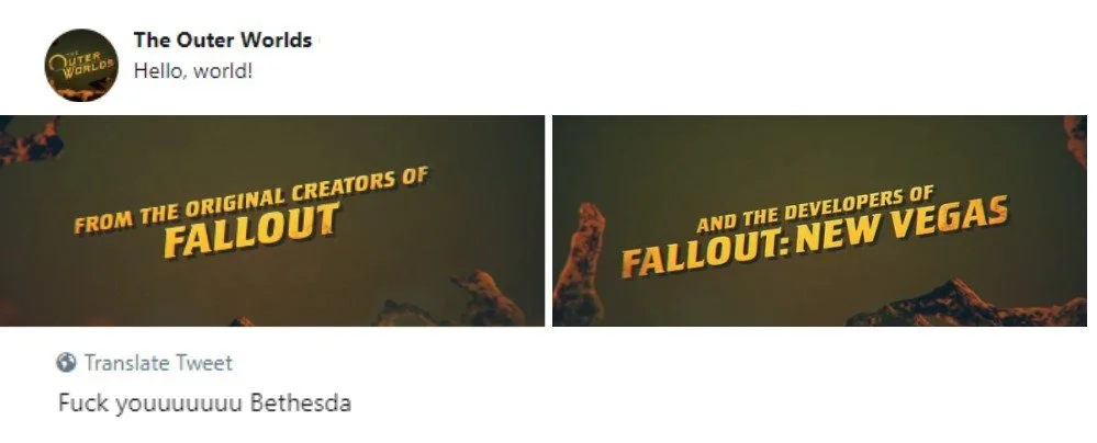 После анонса The Outer Worlds сценарист Fallout: New Vegas высмеял Bethesda - фото 1