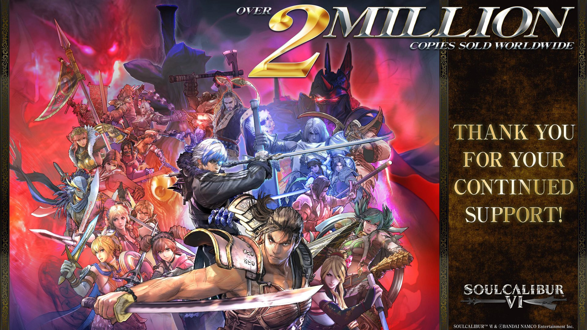 Продажи SoulCalibur VI по всему миру теперь превышают 2 млн копий - изображение 1 Продажи SoulCalibur VI по всему миру теперь превышают 2 млн копий - фото 1