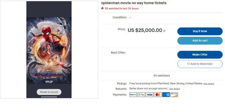 Билеты на нового «Человека-паука» продают на eBay за 25 тысяч долларов - фото 1