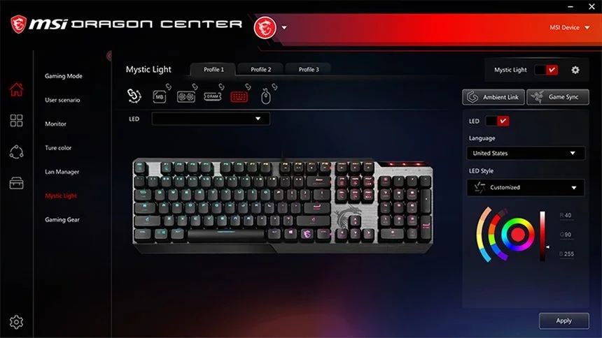 MSI представила игровую механическую клавиатуру Vigor GK50 Low Profile - фото 1