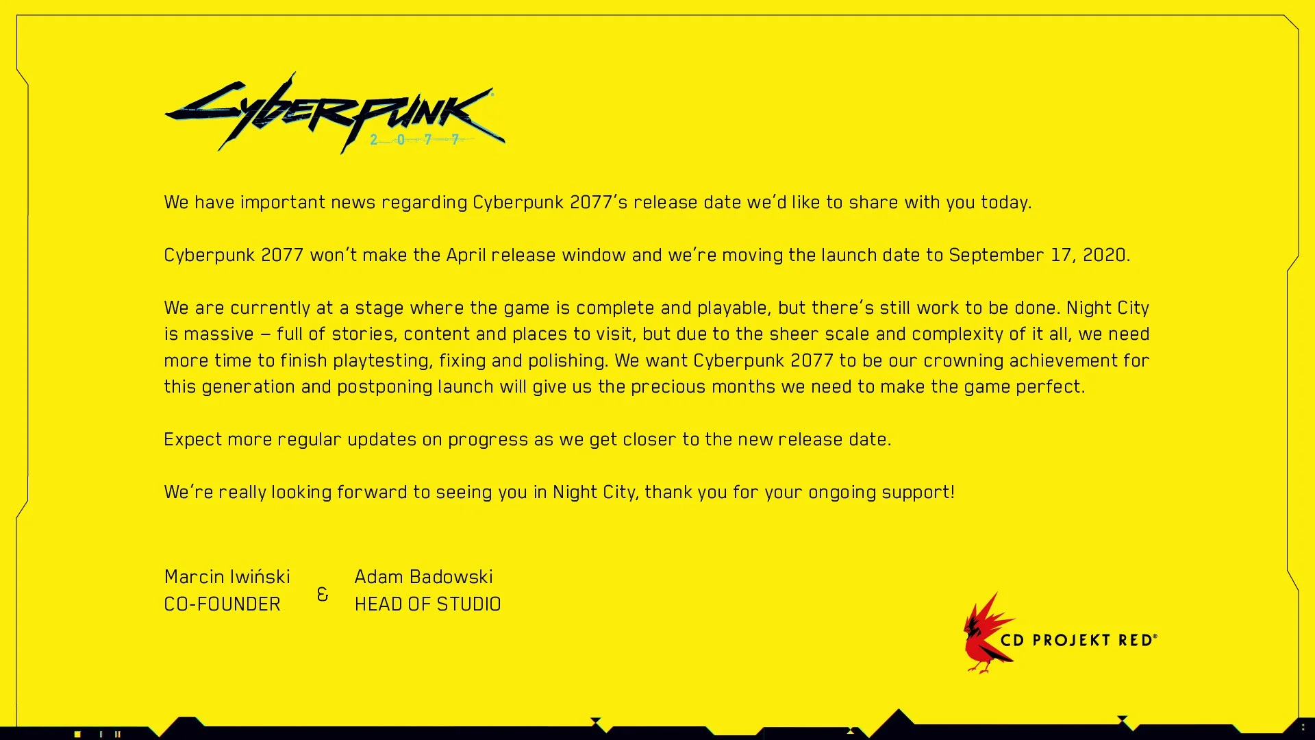 Cyberpunk 2077 отложили до 17 сентября - фото 1