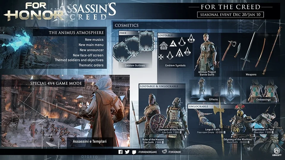 Сегодня в For Honor начнётся кроссовер с Assassin's Creed - фото 1