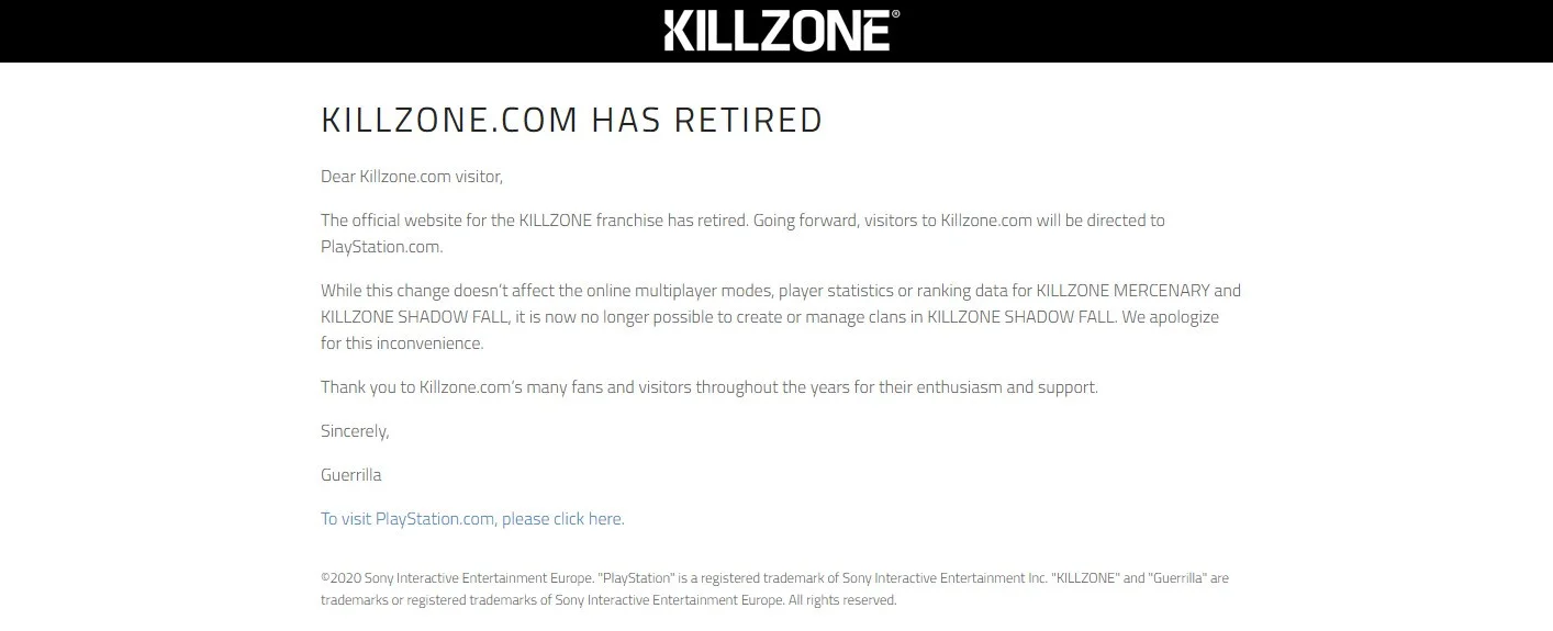 Сайт Killzone отправили «на пенсию» — надежд на новую часть всё меньше - фото 1