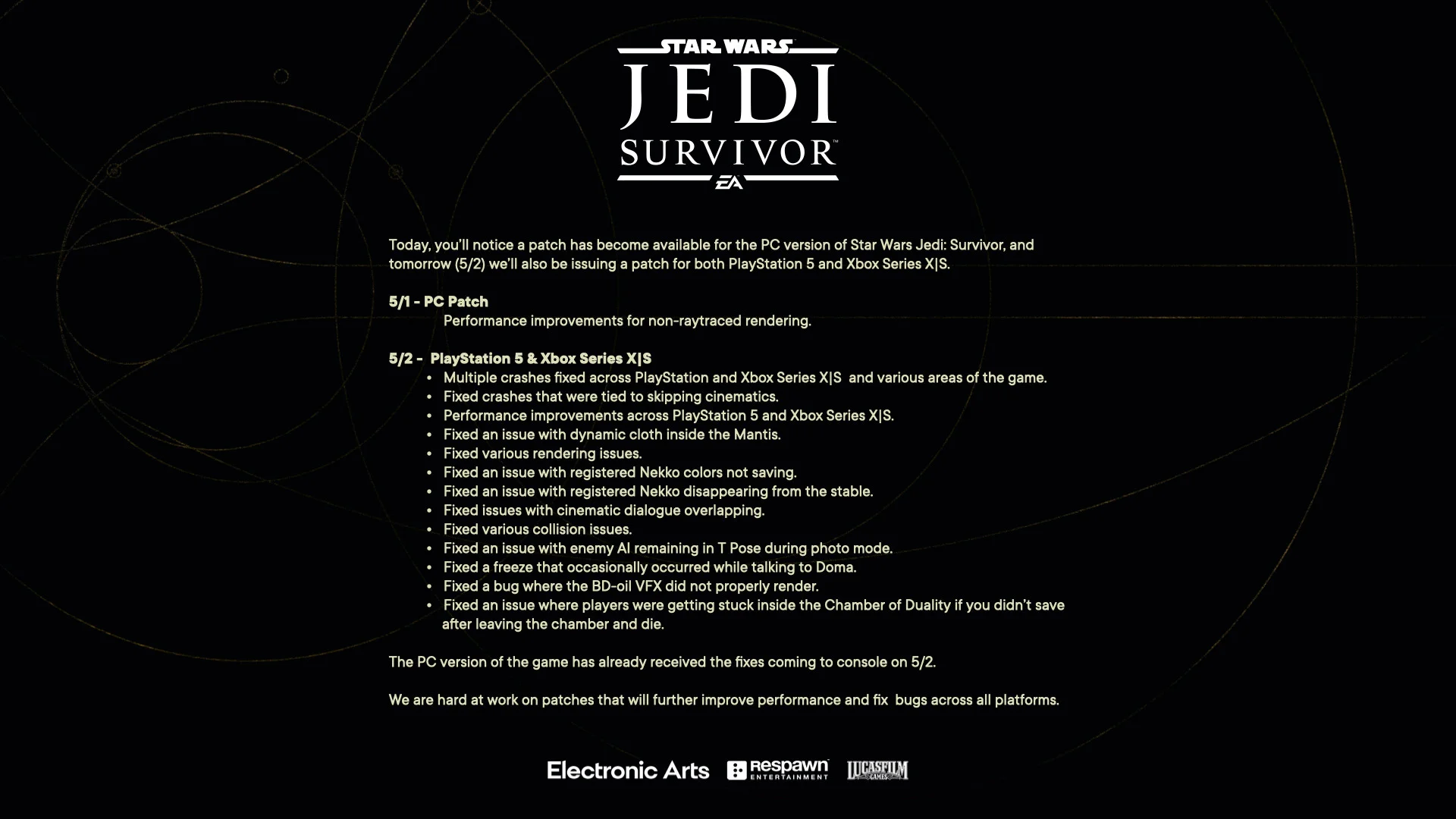 Свежее обновление Star Wars Jedi Survivor улучшает производительность на PC - фото 1