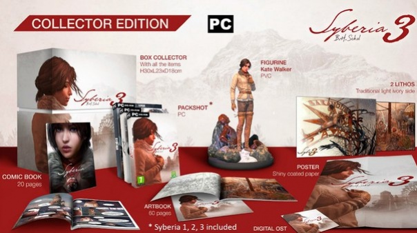 Разработчики Syberia 3 показали содержимое «коллекционки» - изображение 1 Разработчики Syberia 3 показали содержимое «коллекционки» - фото 1