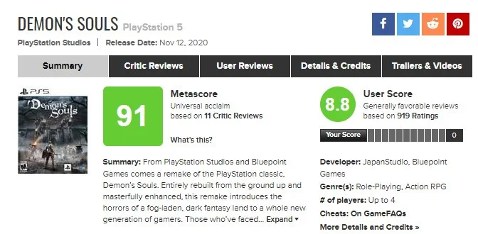 PS5 начинает поколение с мастхэва — оценки ремейка Demon's Souls выше 90 баллов - фото 1