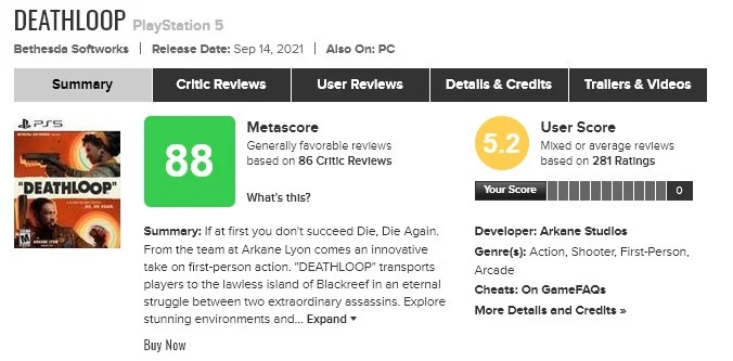 На Metacritic «разбомбили» рейтинг Deathloop из-за проблем игры - фото 2