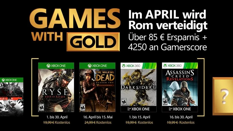В апреле подписчики Xbox Live получат Assassin's Creed: Revelations и Ryse: Son of Rome - фото 1
