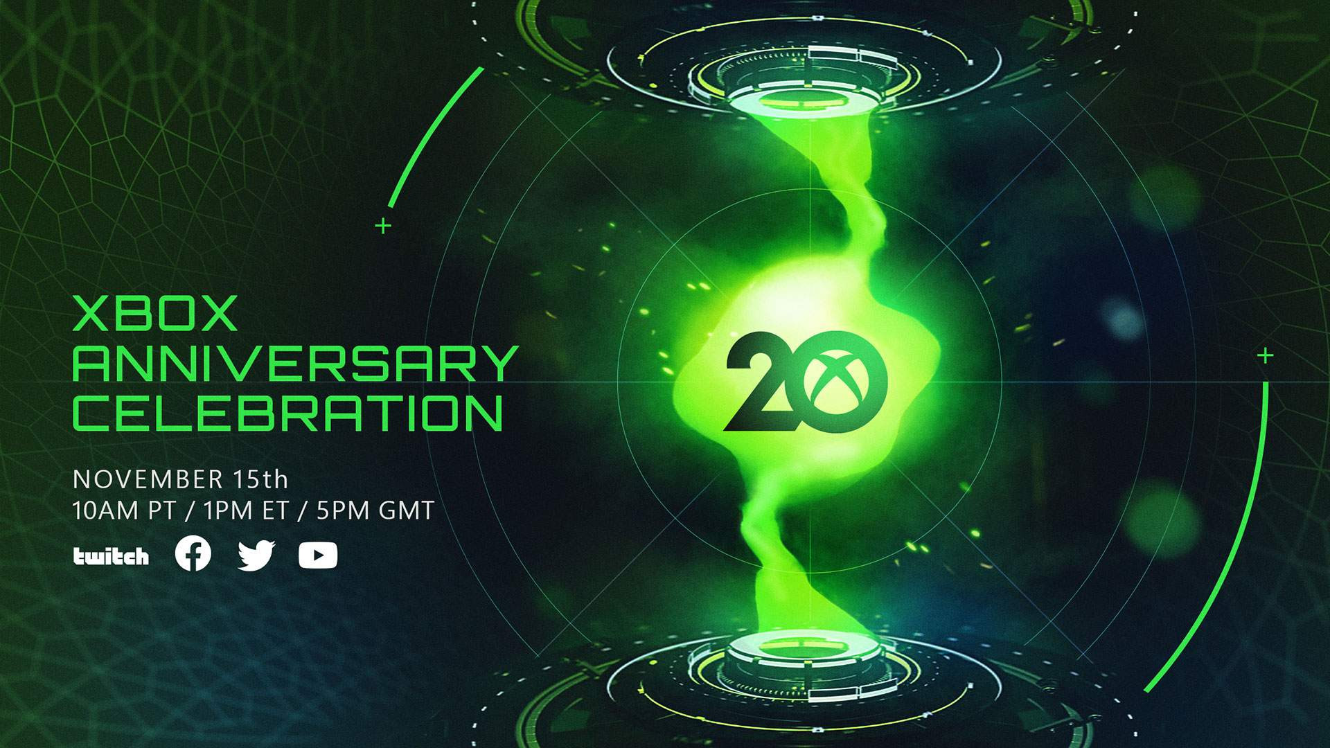 Microsoft: 15 ноября пройдёт праздничная трансляция в честь 20-летия Xbox и Halo - изображение 1 Microsoft: 15 ноября пройдёт праздничная трансляция в честь 20-летия Xbox и Halo - фото 1