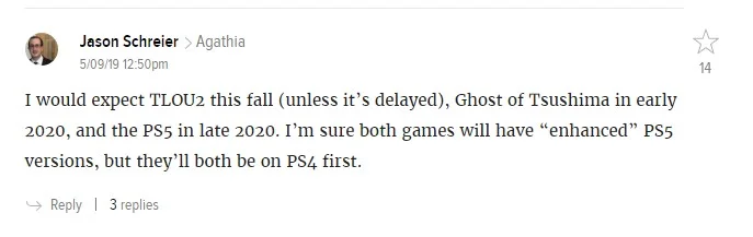 СМИ: The Last of Us II ожидается осенью 2019 года, а Ghost of Tsushima — в начале 2020-го - фото 1