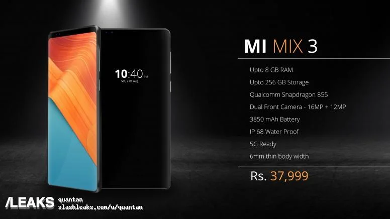 Появились живые фото смартфона Xiaomi Mi Mix 3 - фото 1