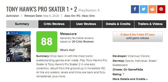 Критики назвали ремейк Tony Hawk’s Pro Skater чуть ли не эталоном жанра — 88 баллов - фото 1