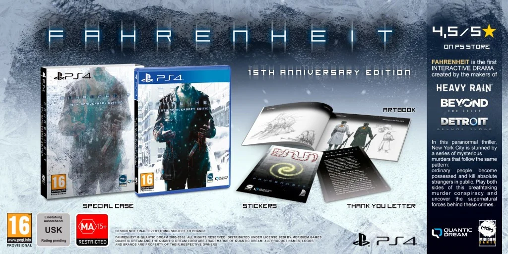 Fahrenheit выпустят на PlayStation 4 в юбилейном коробочном издании - фото 1