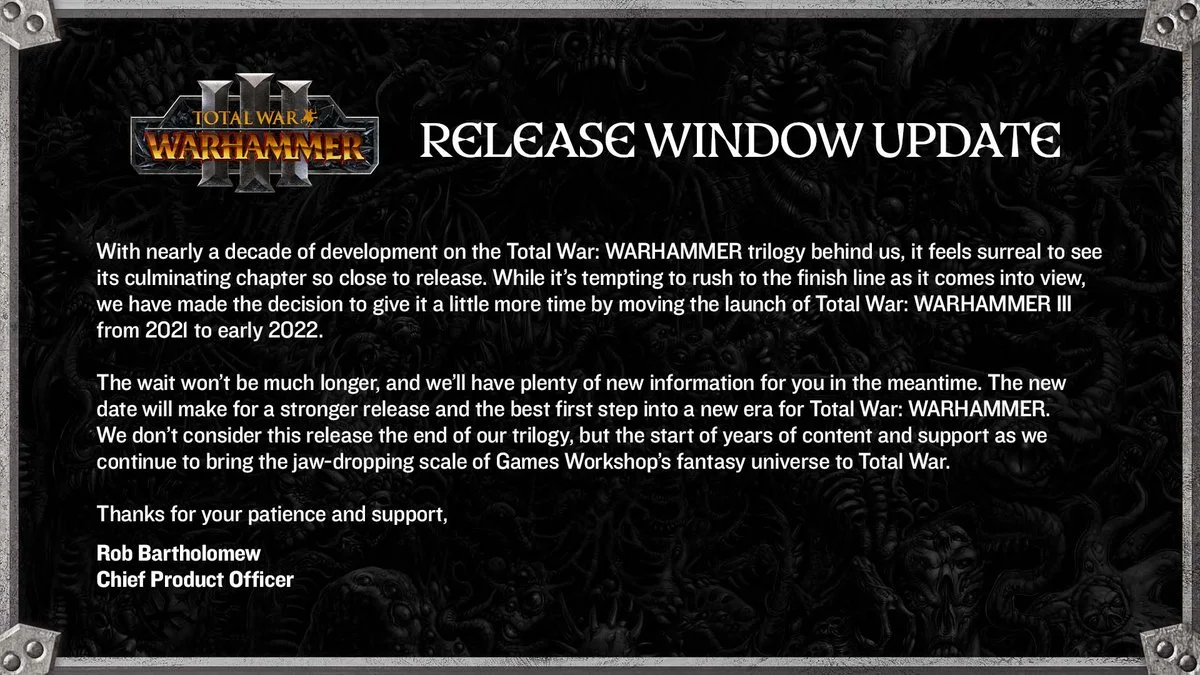 Total War: Warhammer III отложили до 2022 года - фото 1