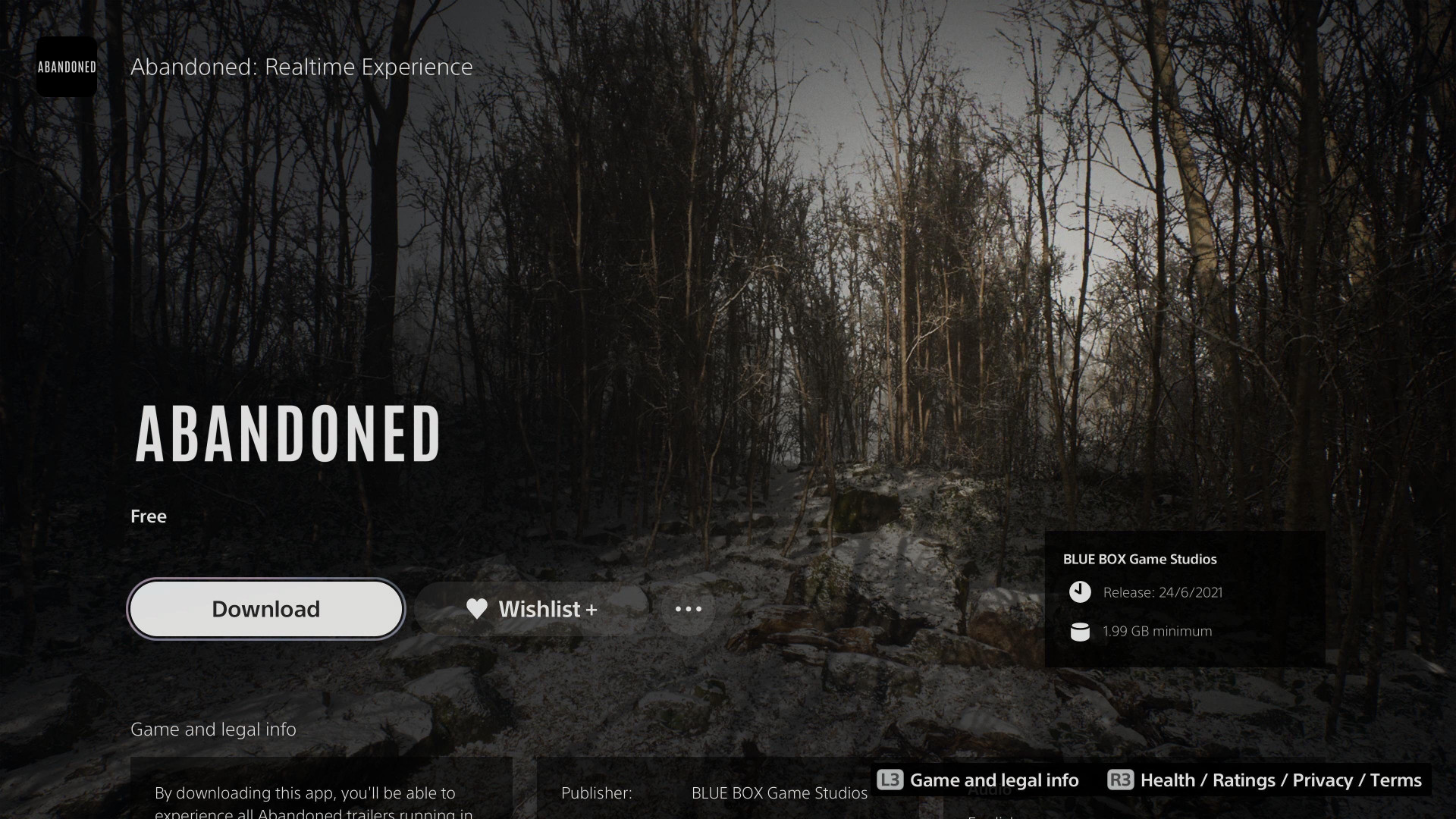 Сегодня запустят тизер-приложение Abandoned для PS5 - изображение 1 Сегодня запустят тизер-приложение Abandoned для PS5 - фото 1