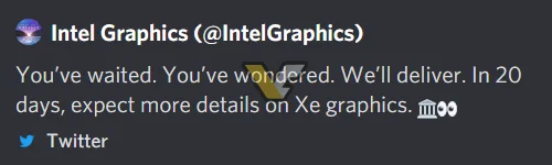 Intel пообещала новости о графике Xe, а потом удалила твит - фото 1