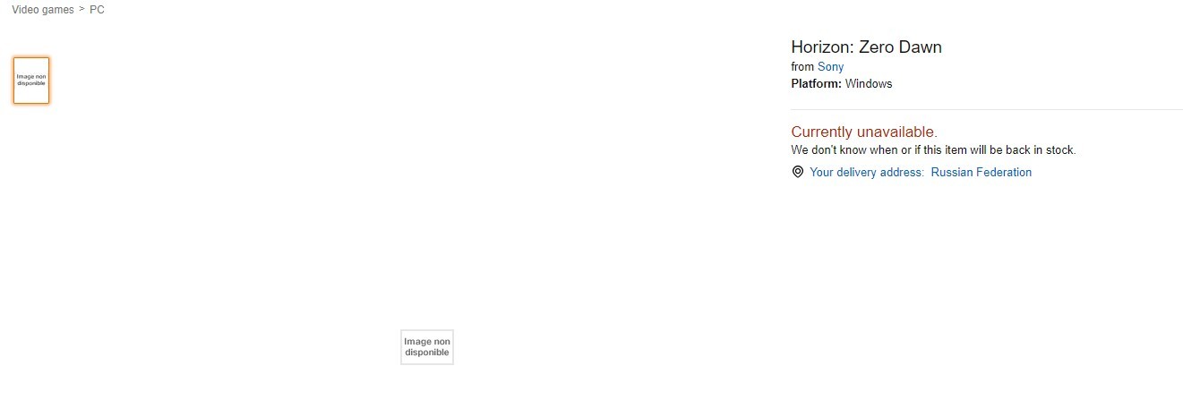 На Amazon появилась страница Horizon Zero Dawn для РС - изображение 1 На Amazon появилась страница Horizon Zero Dawn для РС - фото 1